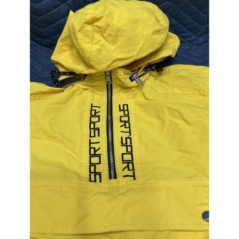 Forever 21 Men Yellow Sport Zone 1996 Pullover Windbreaker Jacket Size L - Picture 13 of 14